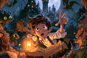 design fantasy book cover illustration art, christian,