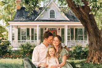 amazing family portrait watercolor portrait