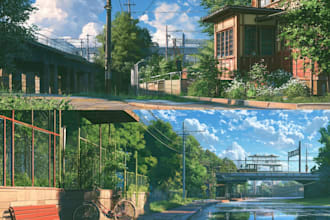 design beautiful anime backgrounds for manga and animation