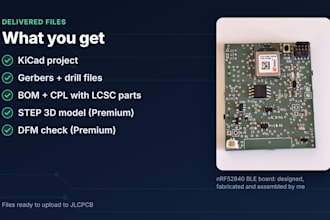 do pcb design and schematic in kicad, ready for jlcpcb assembly