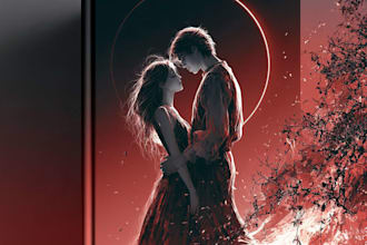 design professional illustration for romantic book cover art