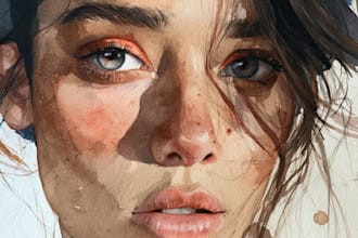 watercolor portrait painting, photo to watercolor portrait