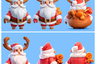 paint cute  christmas character