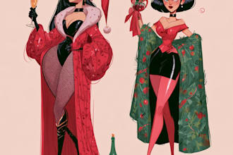 paint christmas characters and clipart