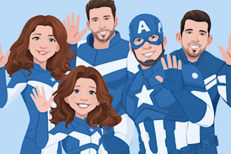 design a personalized superhero family portrait as a unique gift