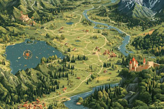 do fantasy world map illustration dnd campaign