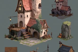 design 2d props, and objects for games in maya and blender