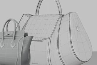 render 3d model quality bags backpack, 3d purses and wallet 3d handbag, tote bag