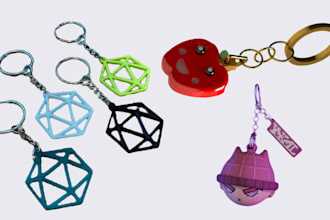 design custom 3d keychain 3d flexi fidget clicker toy for 3d printing in stl 3mf
