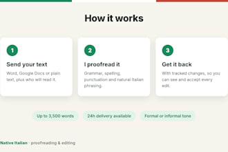 proofread and edit your italian text as a native speaker