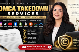 draft and submit a dmca takedown notice to remove stolen content