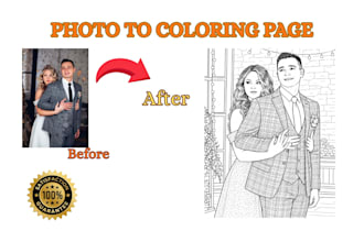 convert your photos into custom printable coloring pages