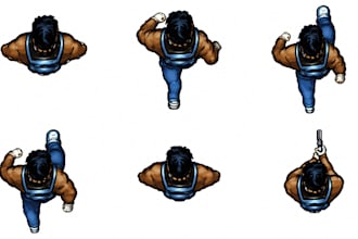 do pixel art, sprite sheet, tileset, rpg maker, game art