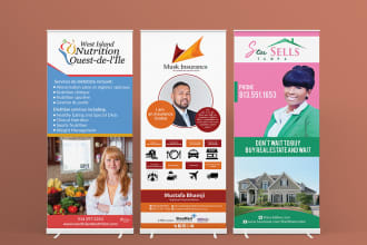 design roll up or pull up or x stand banner  with in 24 hours