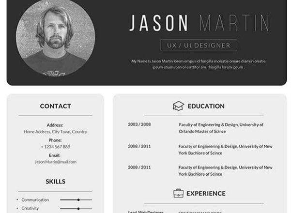Make a professional CV, resume and portfolio design — Fiverr service
