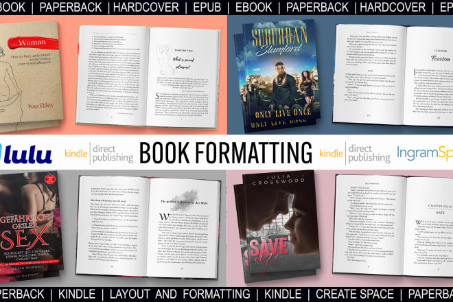 Format your book for Amazon IngramSpark Lulu — Fiverr service