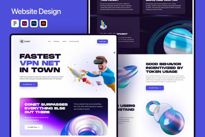 Design modern website ui ux using adobe xd and figma — Fiverr web design service