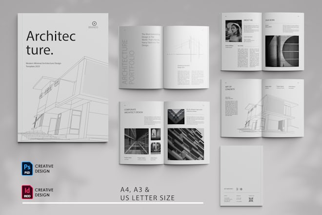 Design a pro InDesign CV, resume and architectural portfolio — Fiverr service