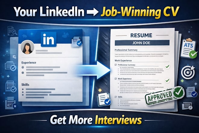 Turn your LinkedIn profile into a job winning ATS resume — Fiverr service