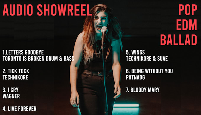 be your powerful female vocalist singer pop rock edm