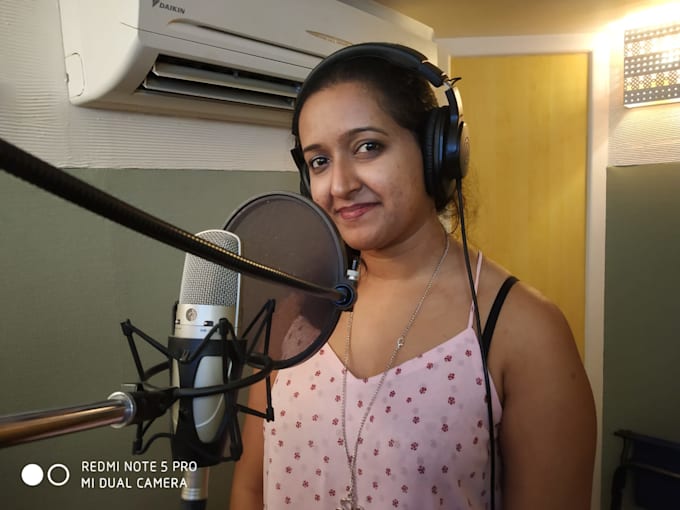 do a female voice over in hindi or english
