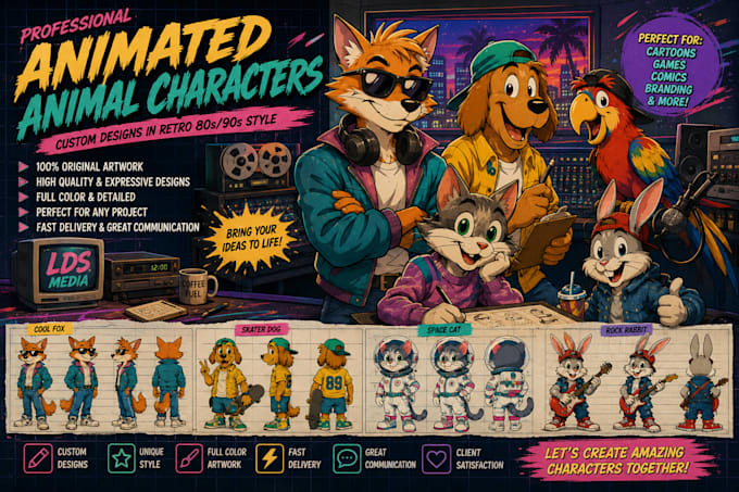 do professional neutral spanish characters for animations