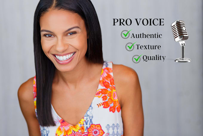 record a professional american female voice over in english