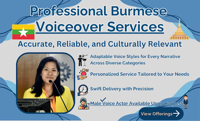 be your burmese voice artist for narration, ads, and more
