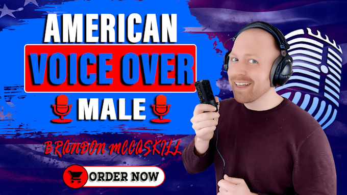 record a professional american male voice over in english
