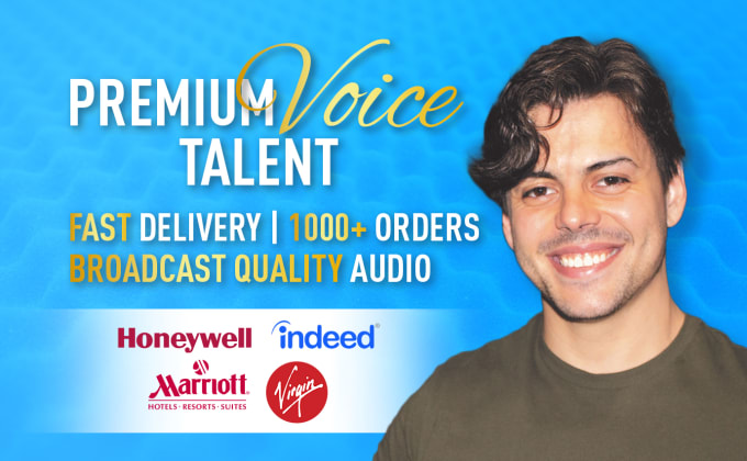 I will record a professional american male voice over