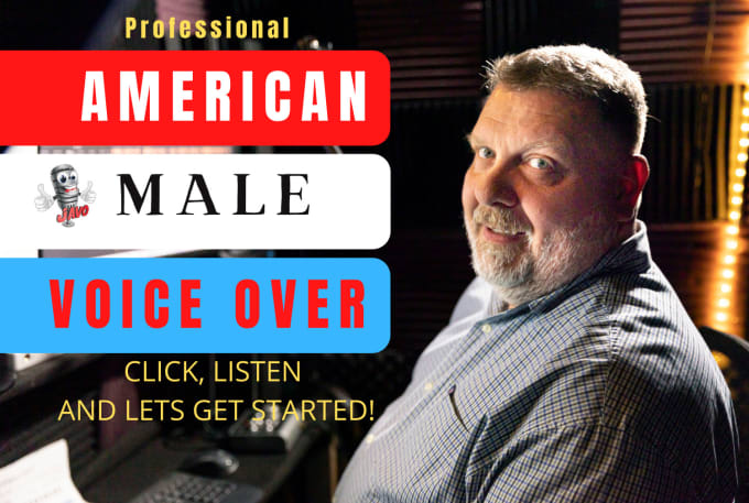 I will record an american male voice over