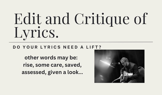 edit and critique your song lyrics