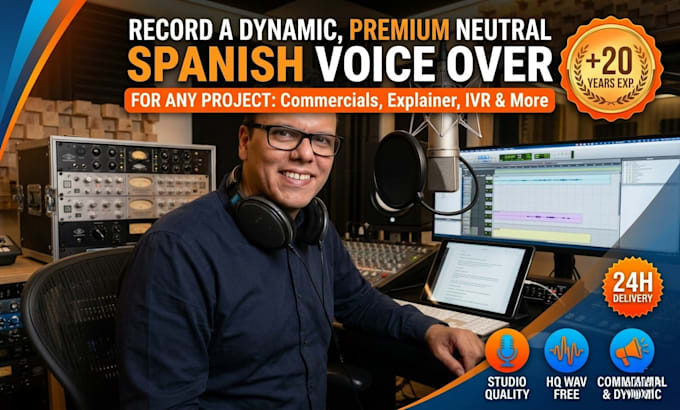 record a pro male neutral spanish voice over