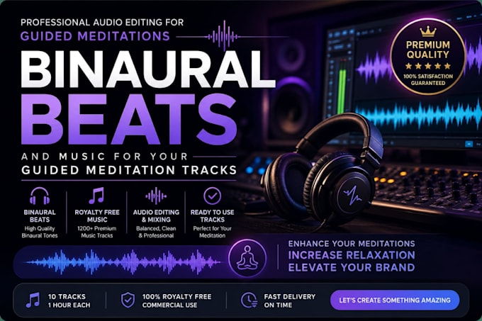 add music or binaural beats to your guided meditation tracks