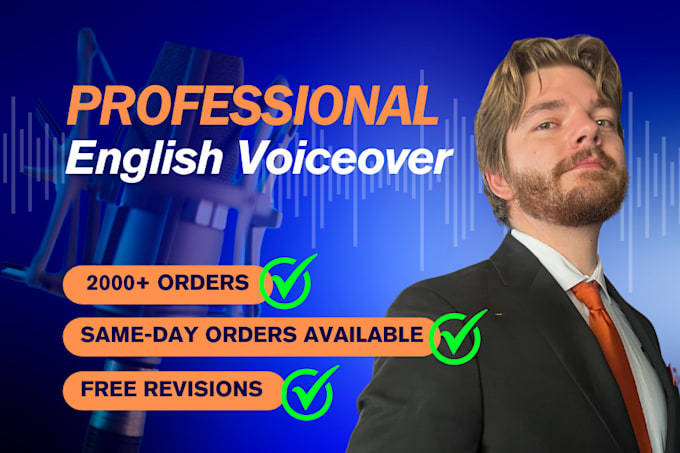 record a professional english voice over of any topic