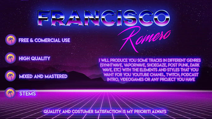 compose synthwave, post punk, shoegaze music for you