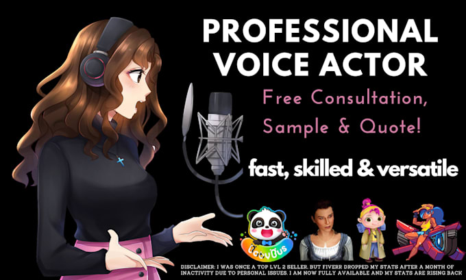 be your female voice actor for animation and video games