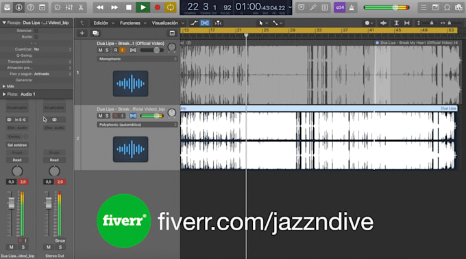 edit and master in HQ quality the music for choreography