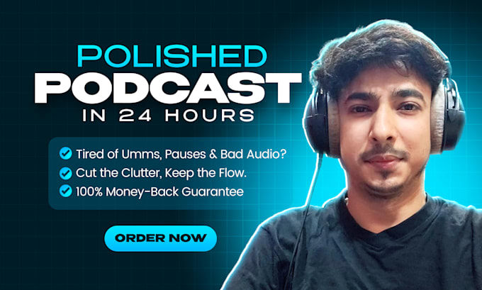 do podcast video editing, weekly podcast editor for riverside zoom and youtube