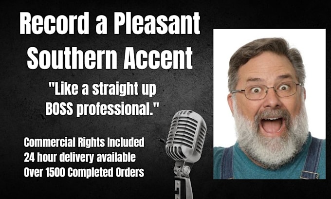 record a pleasant southern male voiceover