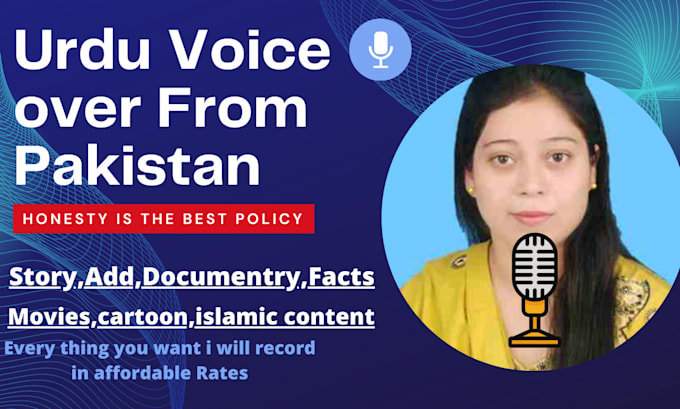 record professional voice over in urdu from pakistan