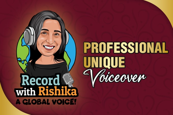 I will record a female voice over in a unique accent