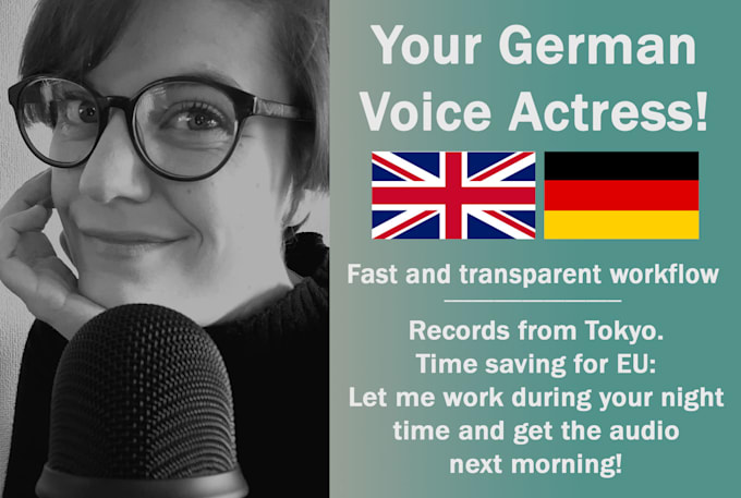 provide a female voice over in german HQ audio recording
