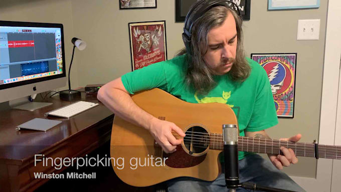 record finger picking acoustic guitar for your song