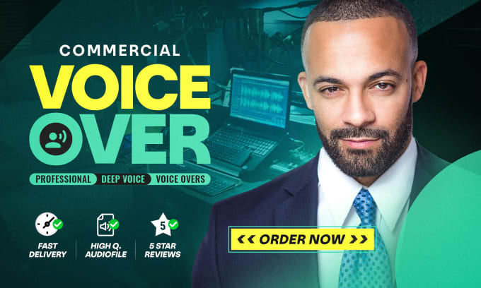 I will record a professional american male voice over