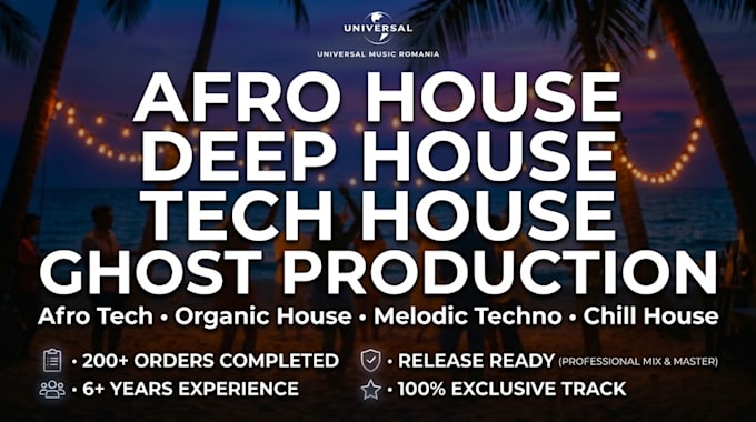 be your ghost producer, afro house, deep house and tech house ghost production