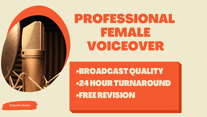 be your female voice actress for a high quality voiceover