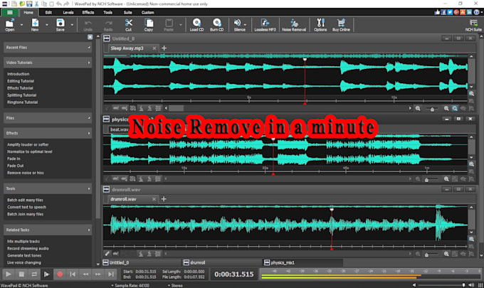remove noise in audio, edit, clean and fix audio