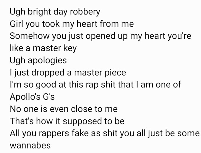 Write proffesional lyrics for your hiphop song by Roserap Fiverr