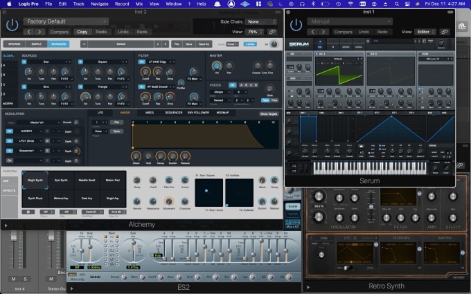 recreate an instrument patch from any song using logic ableton or soft synths